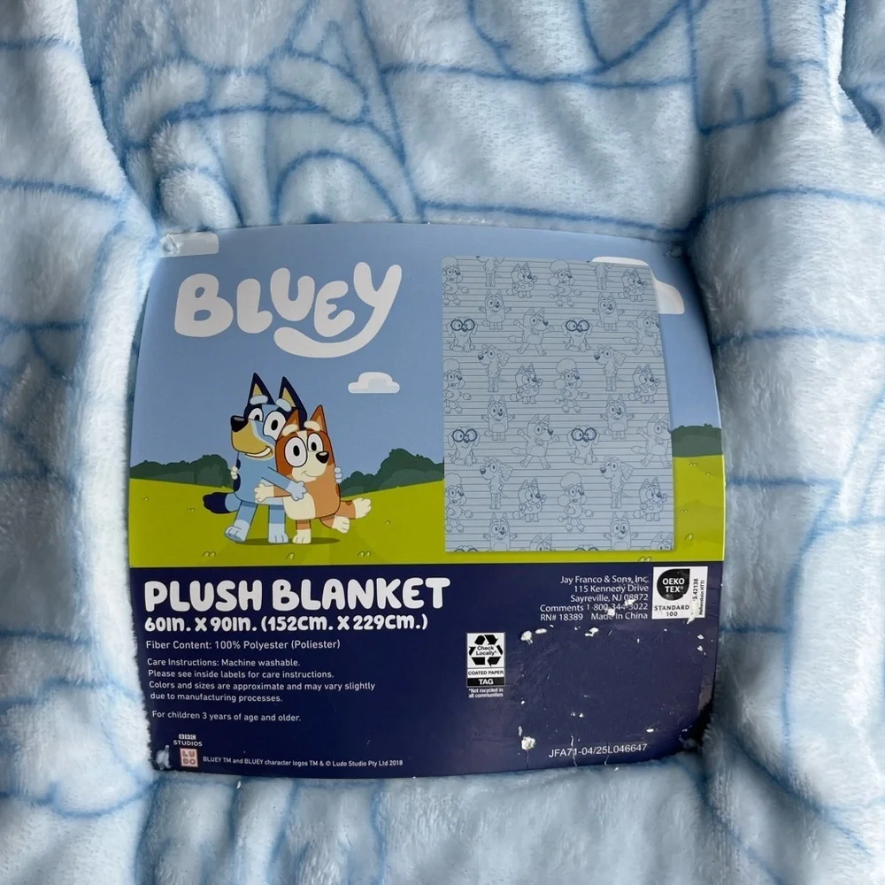 🆕Bluey Plush Blanket Kids Light Blue 60x90 Bedroom